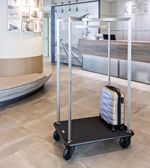 Steel luggage trolley for hotels