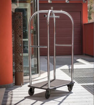 Hotel valet carts with coat rail